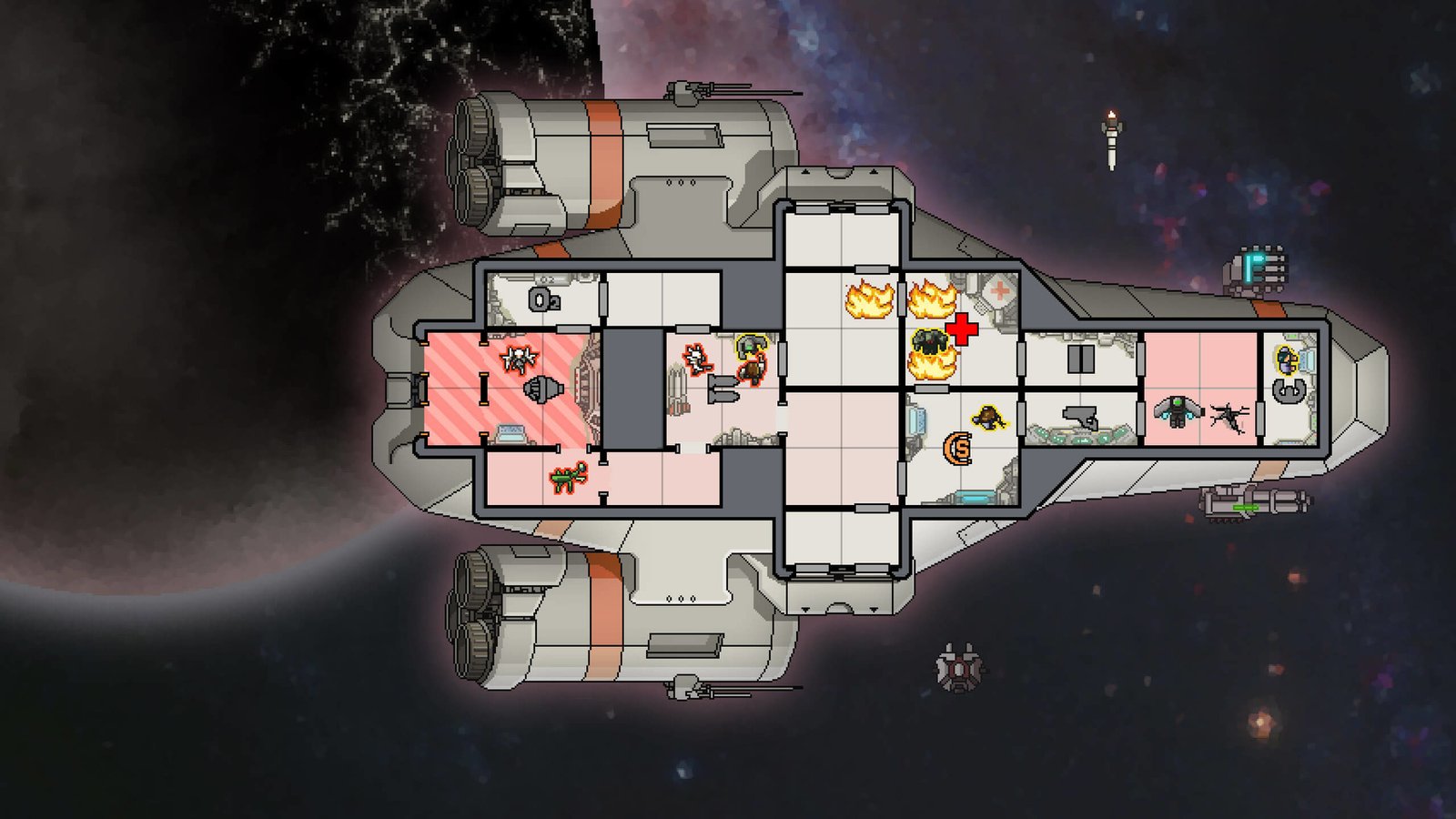 A screenshot of one of the best space games of all time, FTL: Faster Than Light.