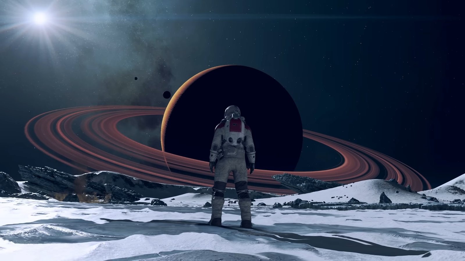 Starfield screenshot showing Saturn's vista