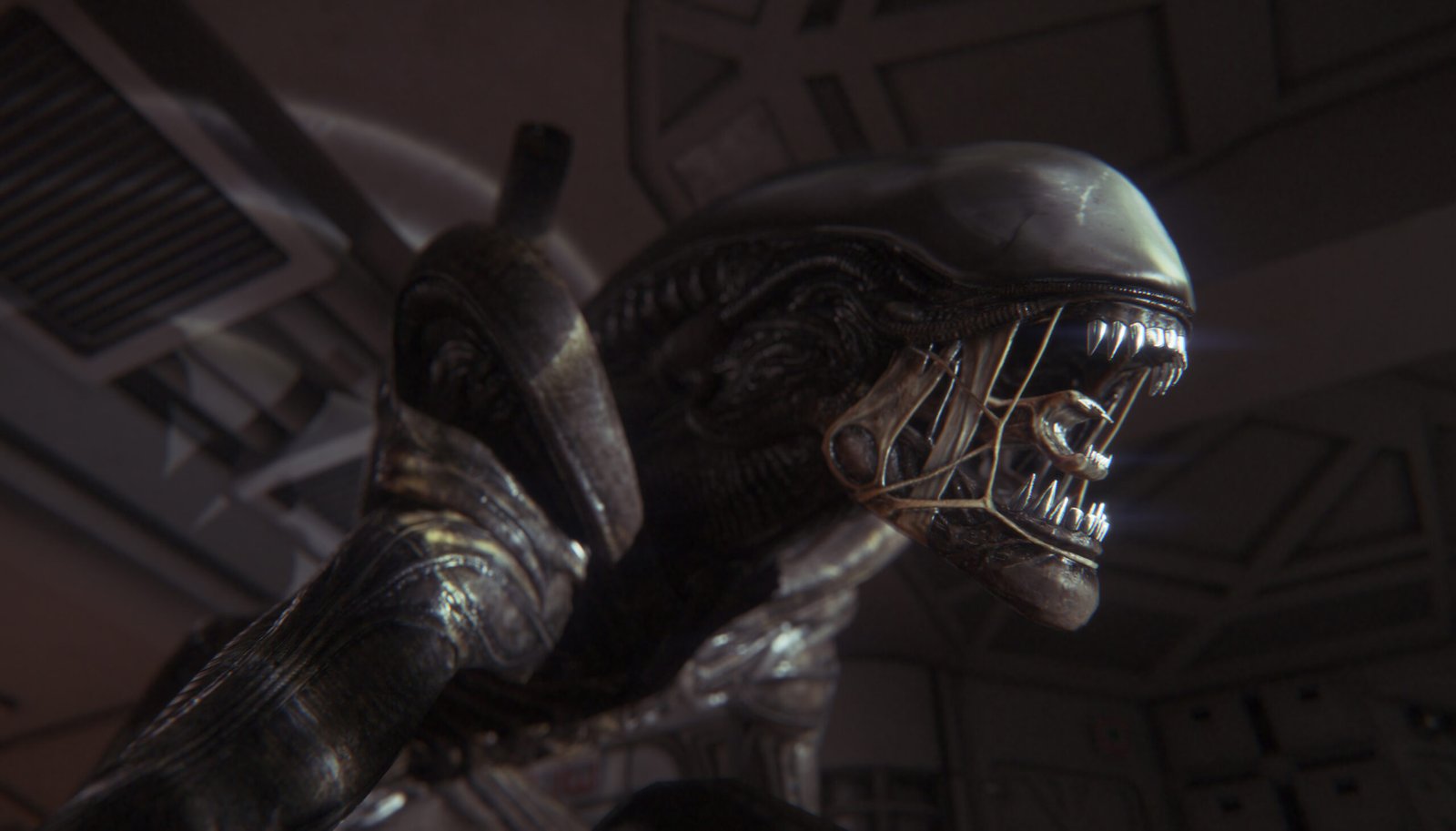 best sci-fi games - alien isolation screenshot of a xenomorph
