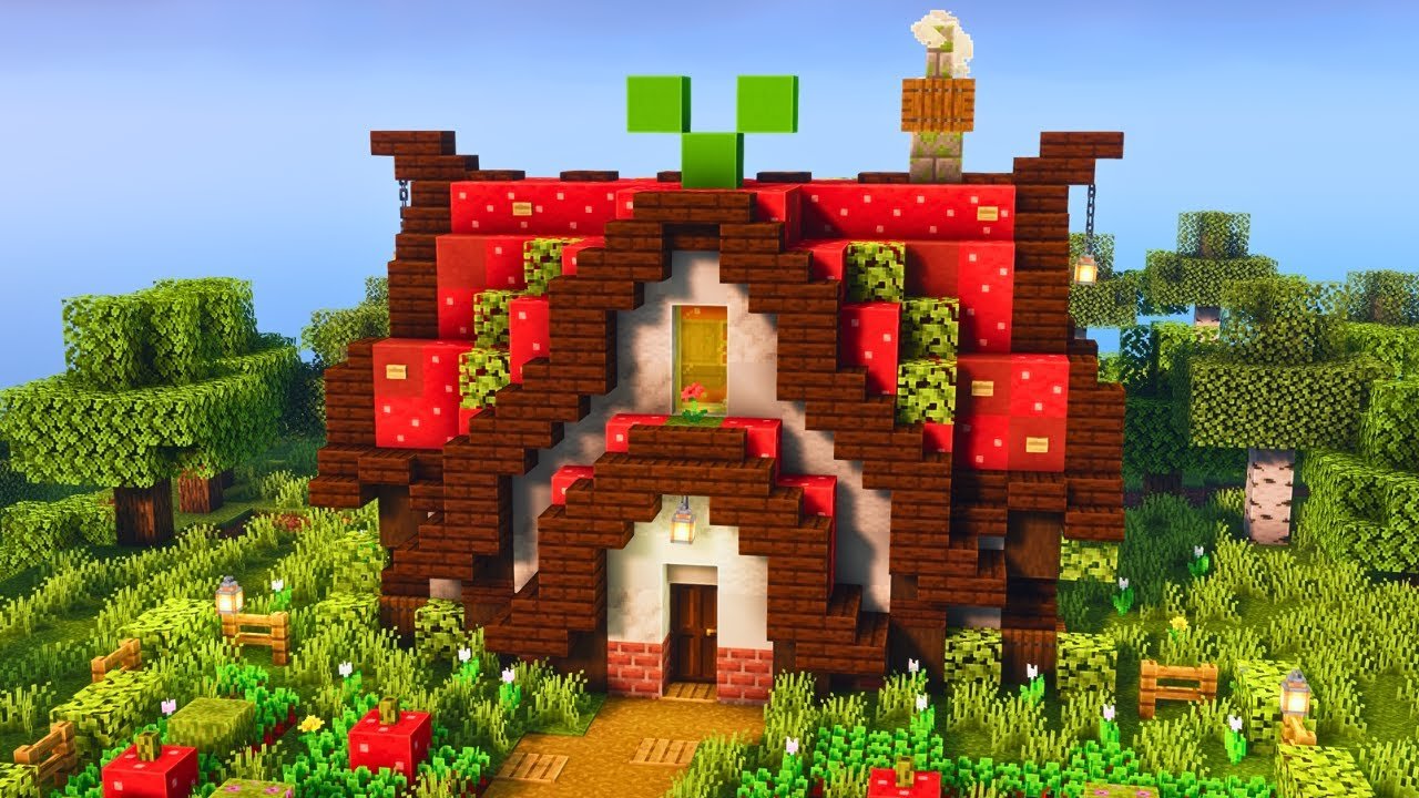 Minecraft 🍓 Strawberry House Tutorial - YouTube