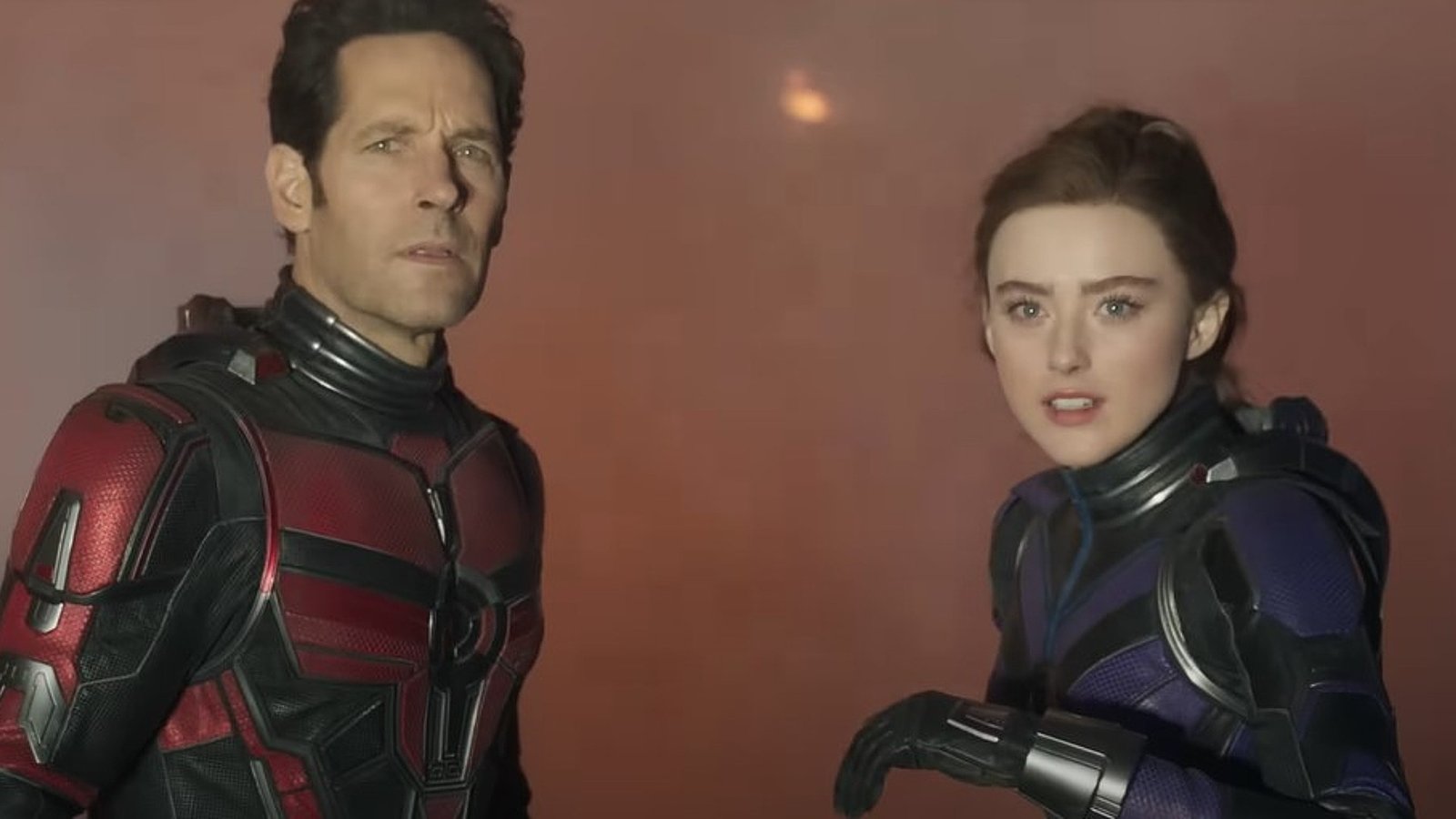 Paul Rudd as Scott Lang and Kathryn Newton as Cassie Lang in Ant-Man and the Wasp: Quantumania