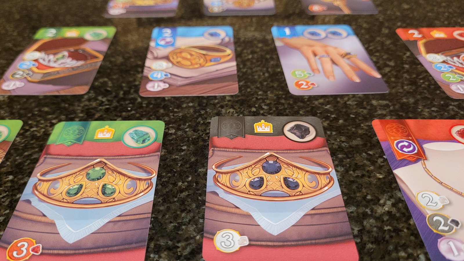 Splendor Duel cards closeup