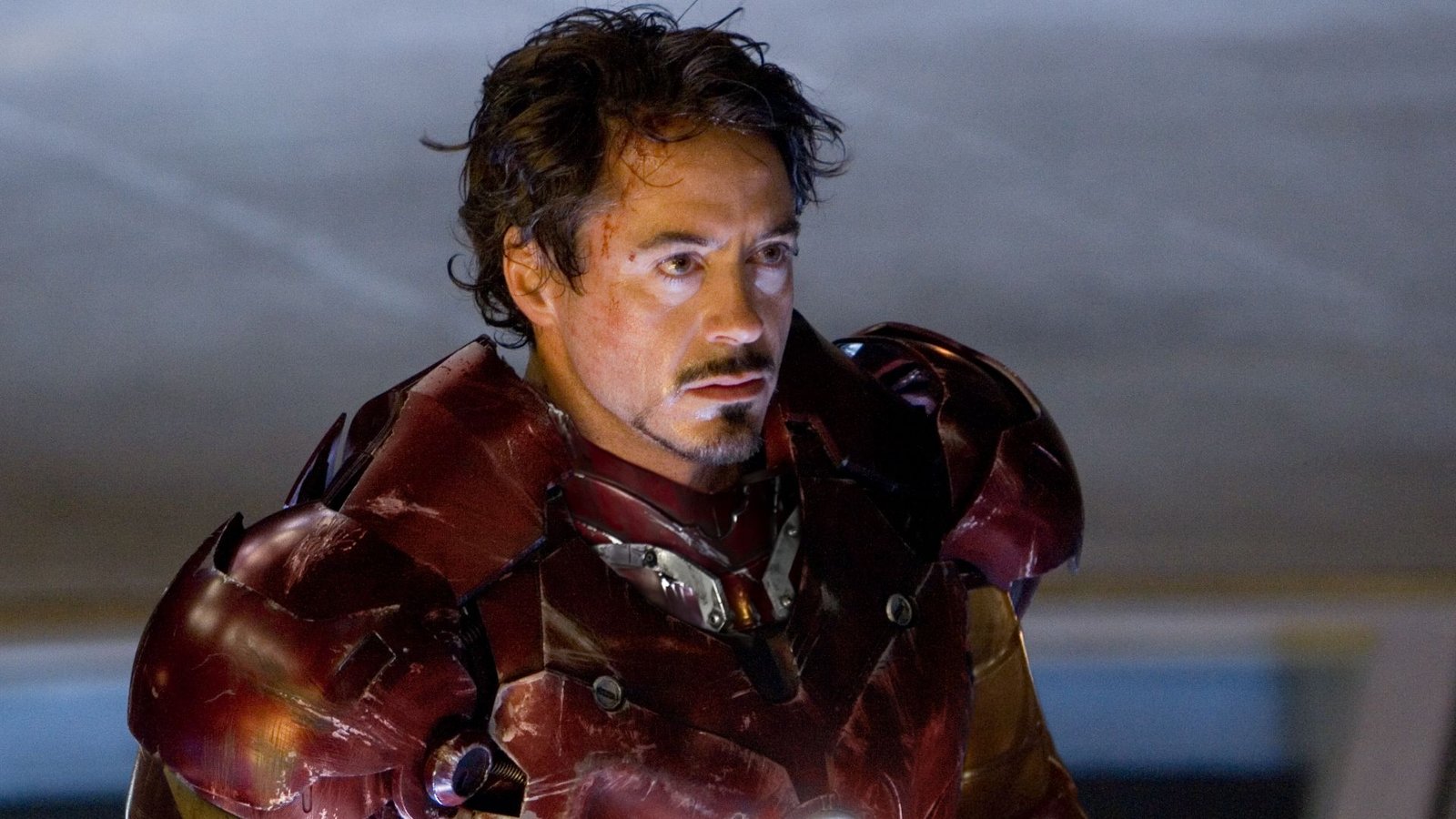 Robert Downey Jr. in his Iron Man suit during the 2008 movie, Iron Man
