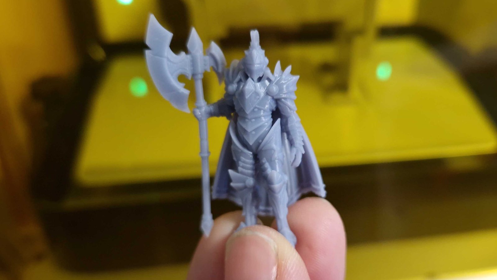 A knight by Cast n Play, as printed on an Anycubic Photon M3 Premium
