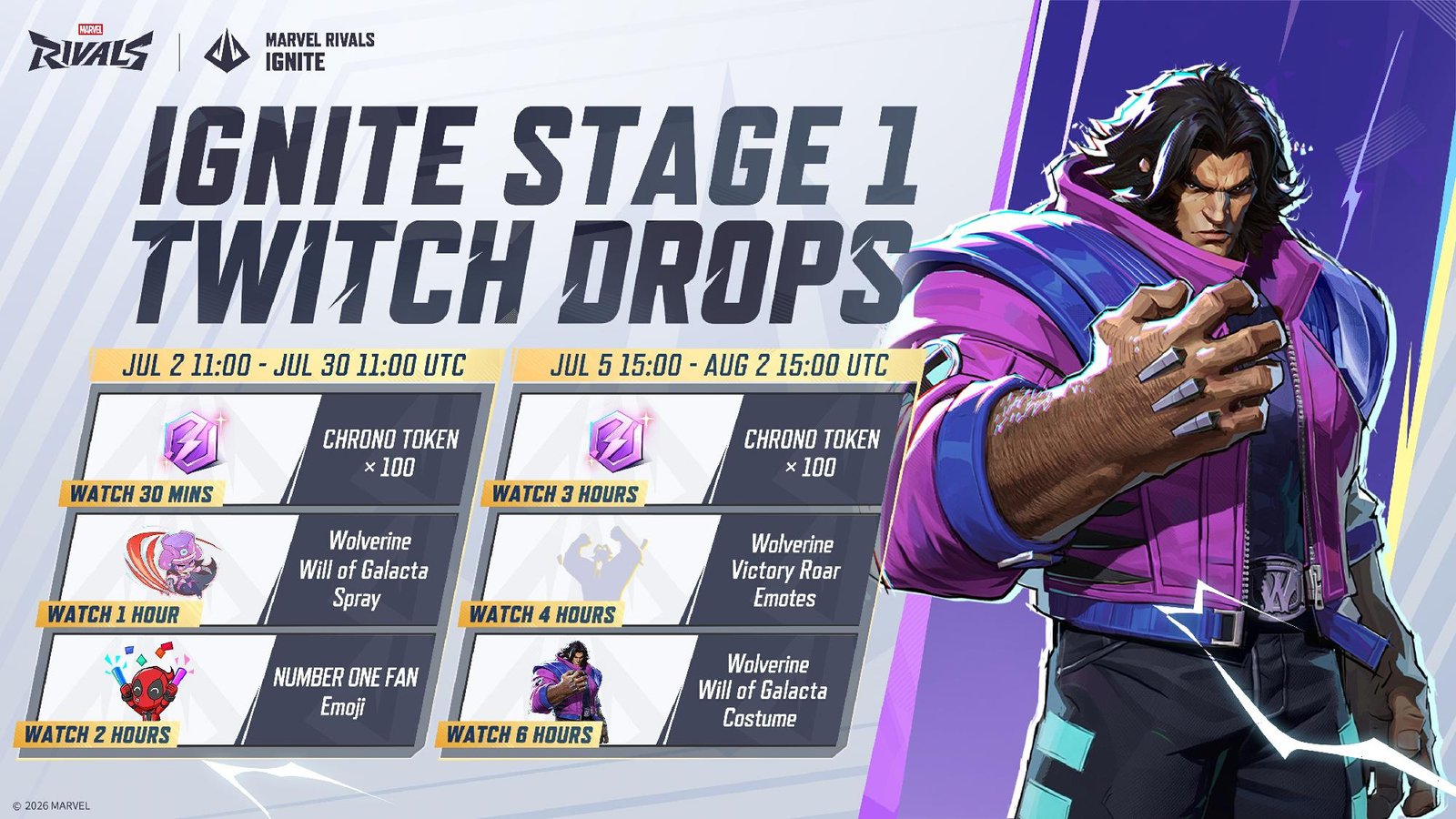 Marvel Rivals codes - Twitch Drops Ignite Stage 1