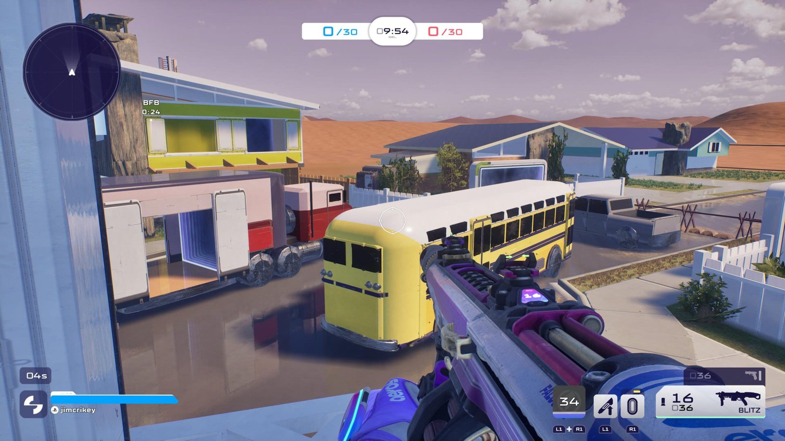 A user made recreation of Call of Duty's Nuketown map in Splitgate 2