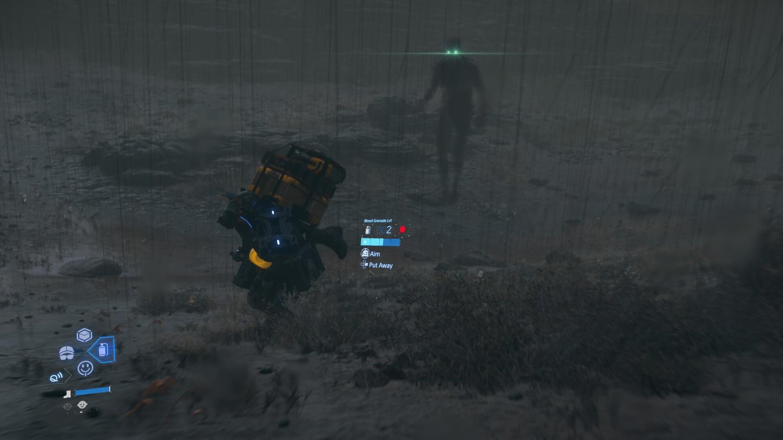 A watcher BT gazes at Sam in Death Stranding 2: On the Beach