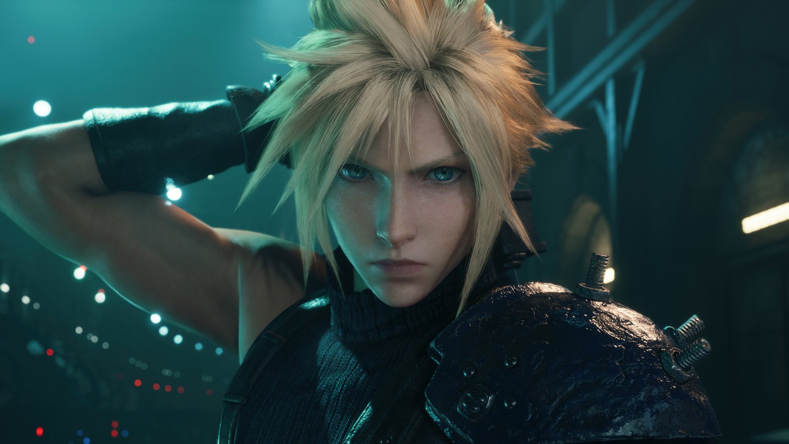 A close-up of Cloud Strife during one of the best Steam Deck games, Final Fantasy VII Remake