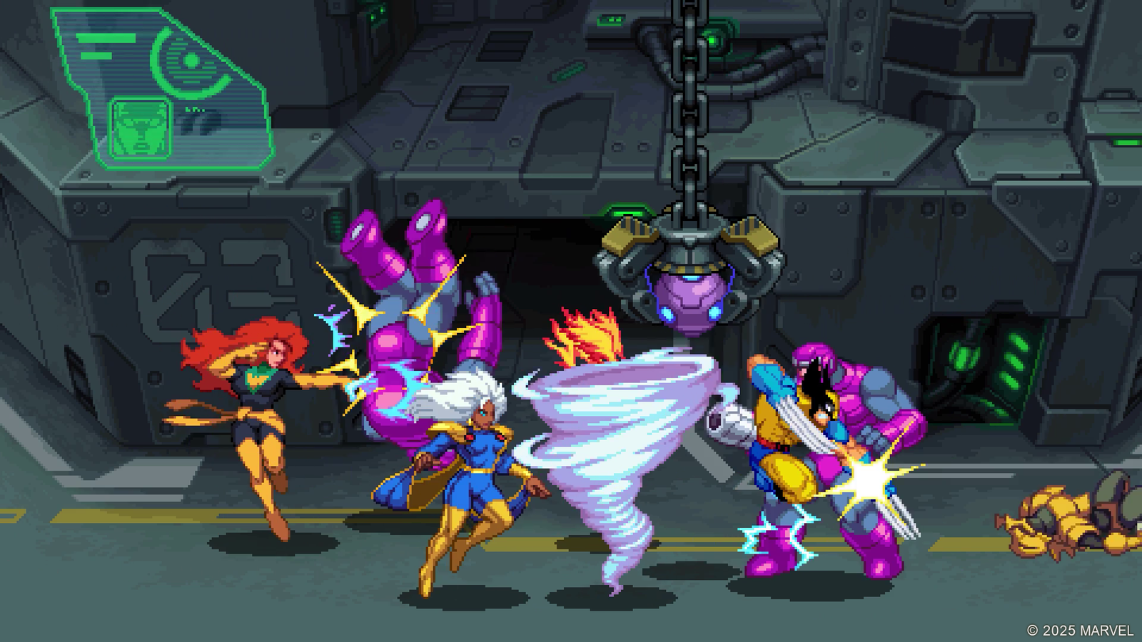 Storm, Phoenix, and Wolverine fight sentinels in Marvel Cosmic Invasion