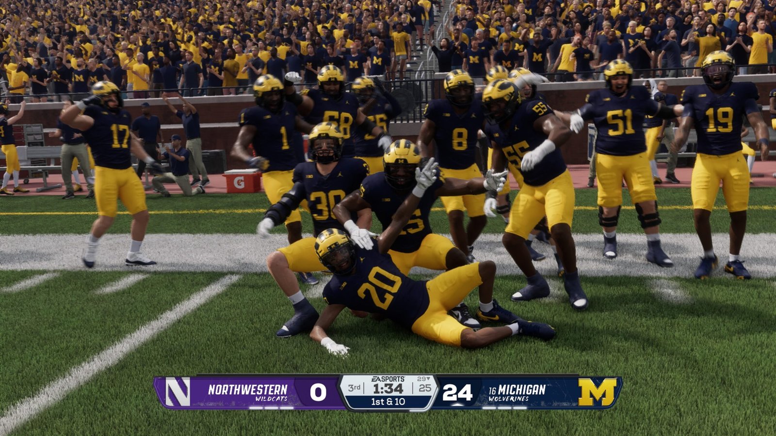 Michigan versus Northwestern in College Football 26