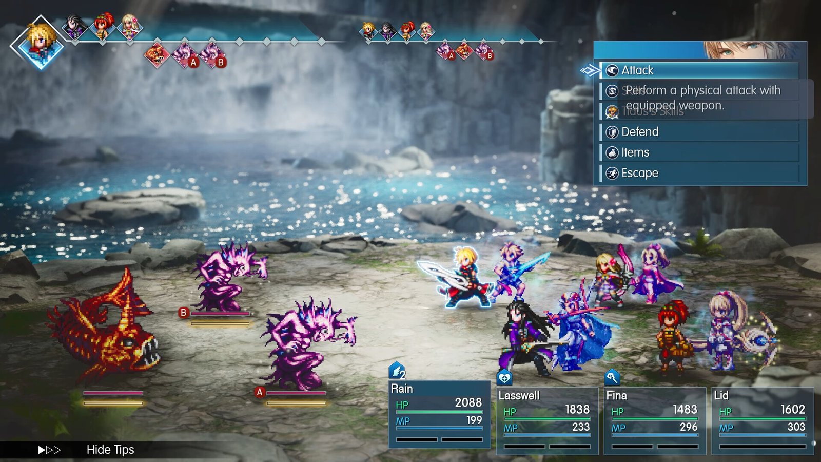 HD 2D characters engage in turn-based combat in upcoming RPG, Final Fantasy Resonance