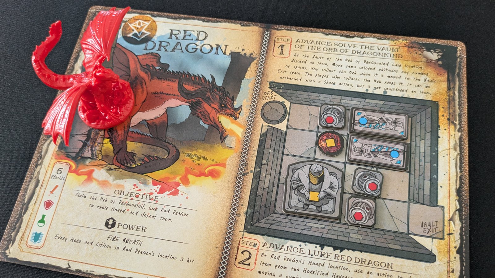 Horrified: Dungeons & Dragons Red Dragon model and monster components