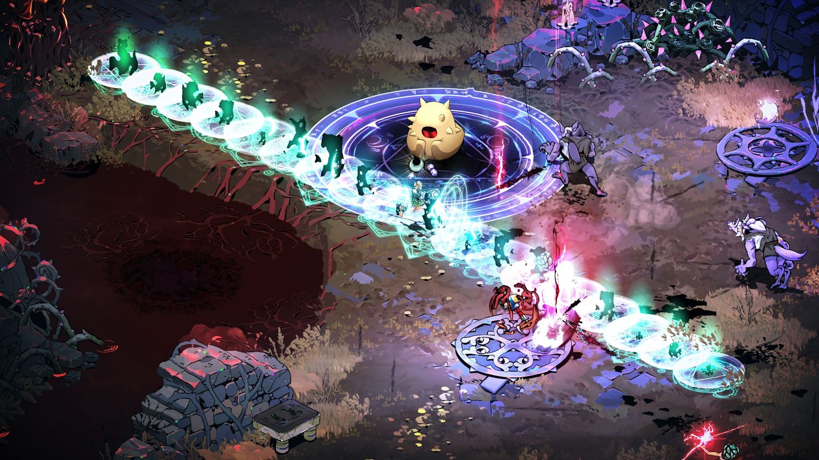 Melino&euml; casts a line of damage in Hades 2