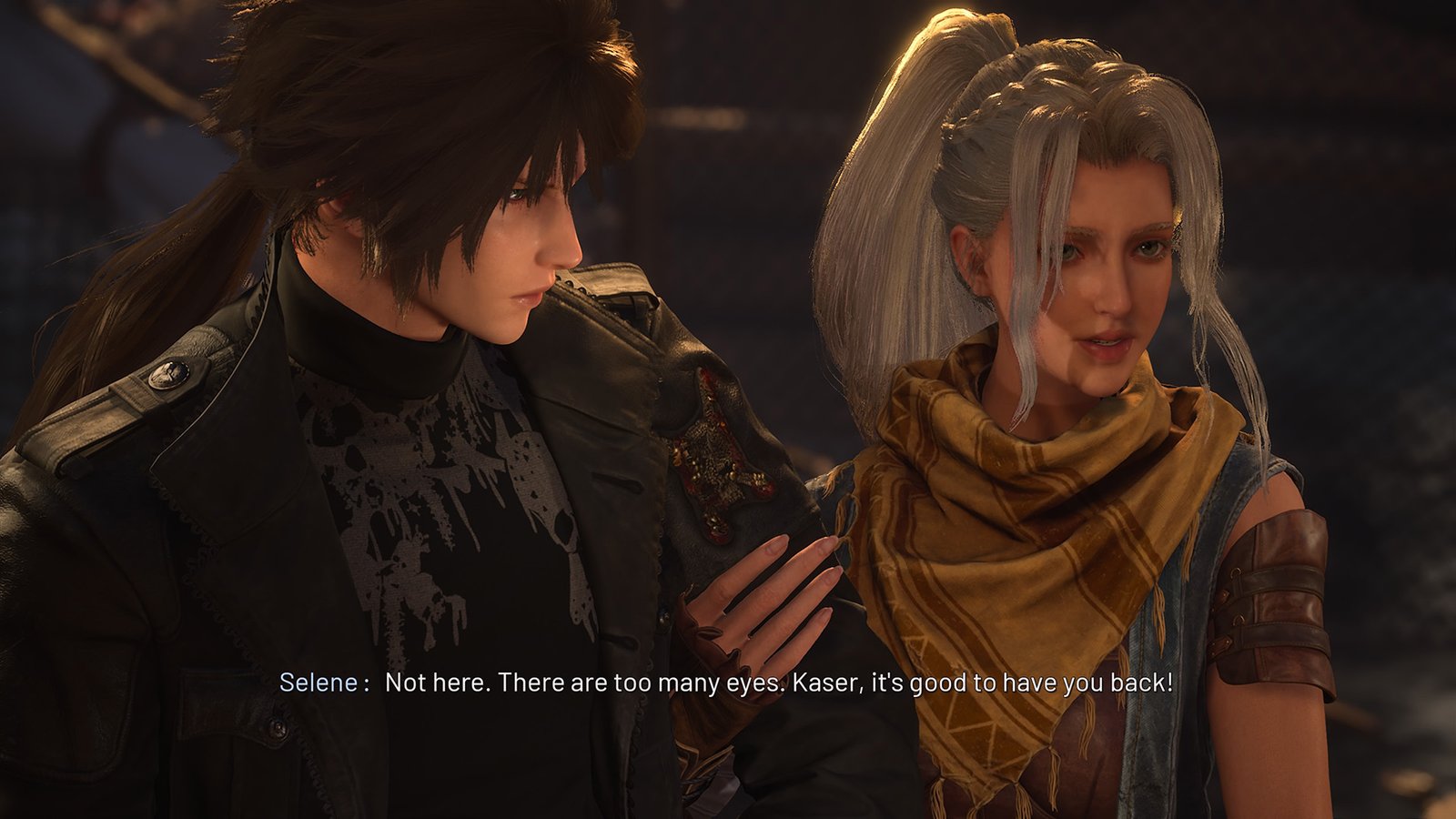 Kaser meets Selene as he returns to the city in the game's opening, with her escorting him somewhere private to debrief in Lost Souls Aside on PS5 Pro