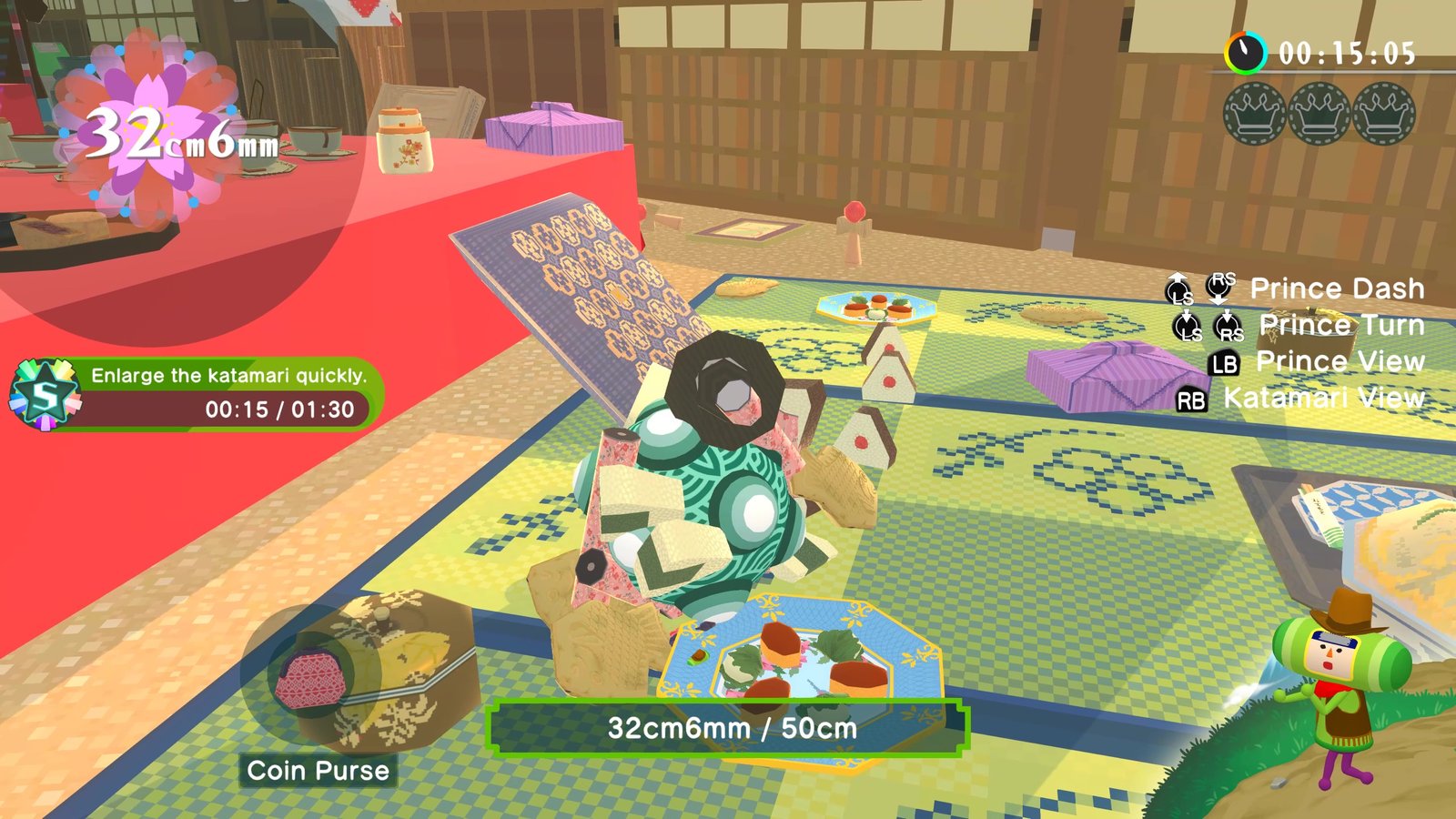 Rolling around Edo Japan with sushi in Once Upon a Katamari