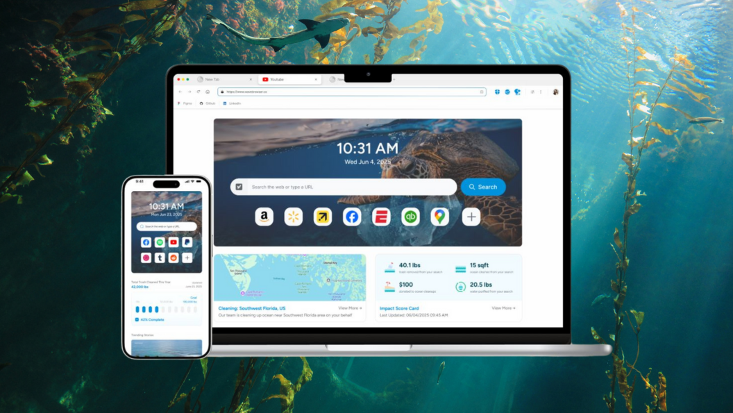 Wave Browser turns your browsing sessions into action that cleans up the ocean.