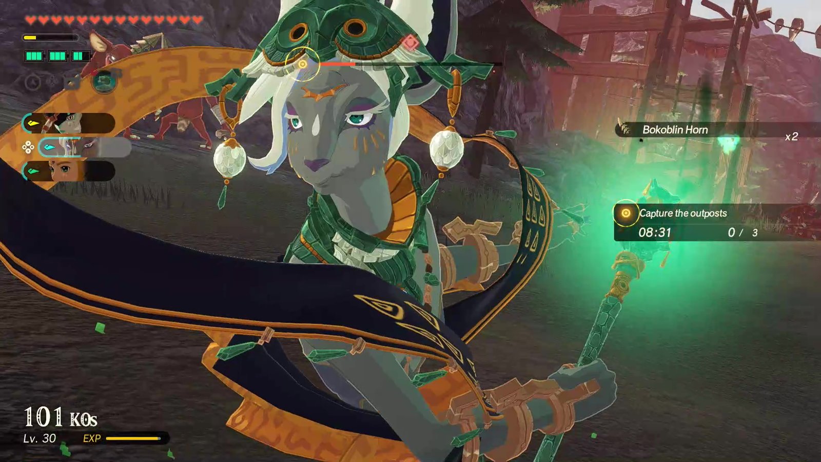 Mineru uses a special move in Hyrule Warriors: Age of Imprisonment