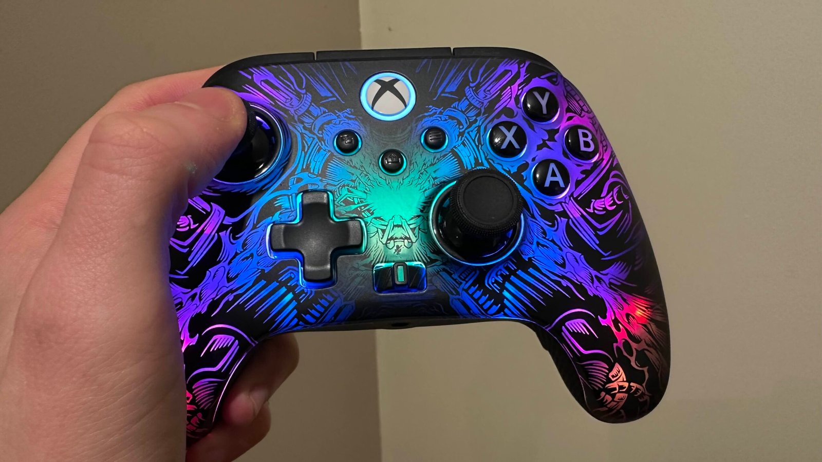 The RGB lighting on the PowerA Fusion Pro Wireless controller for Xbox