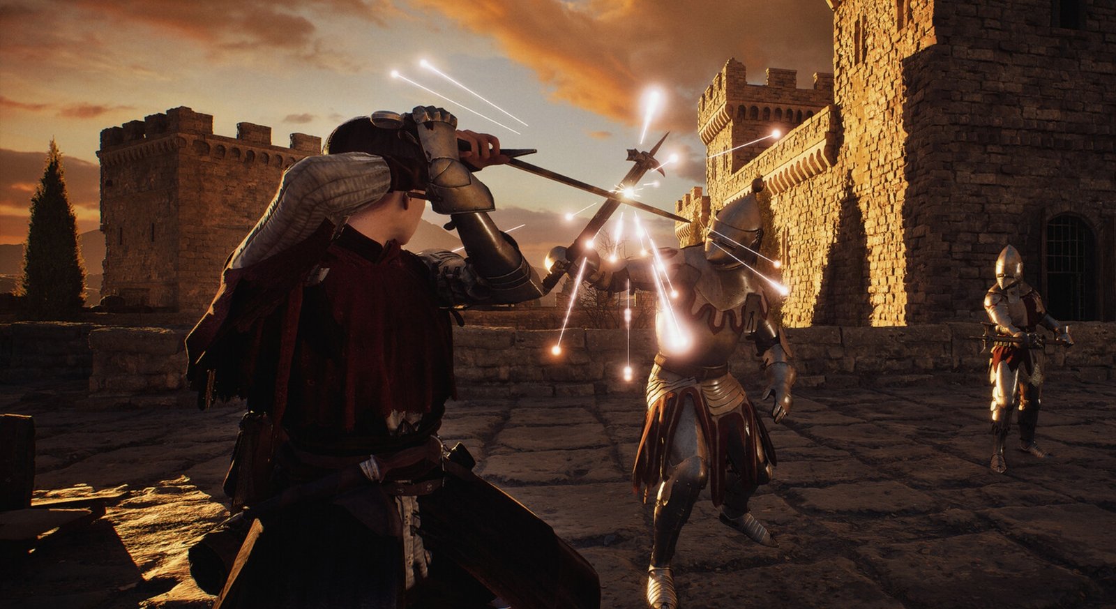 1348 Ex Voto gameplay showing the fighting two knights with swords