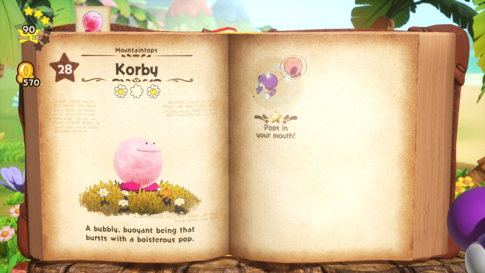 In Yoshi and the Mysterious Book, a blob-like creature is recorded in Mr E's pages and named "Korby"