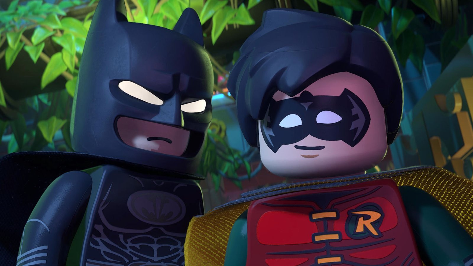 Batman and Robin stand together in Lego Batman: Legacy of the Dark Knight