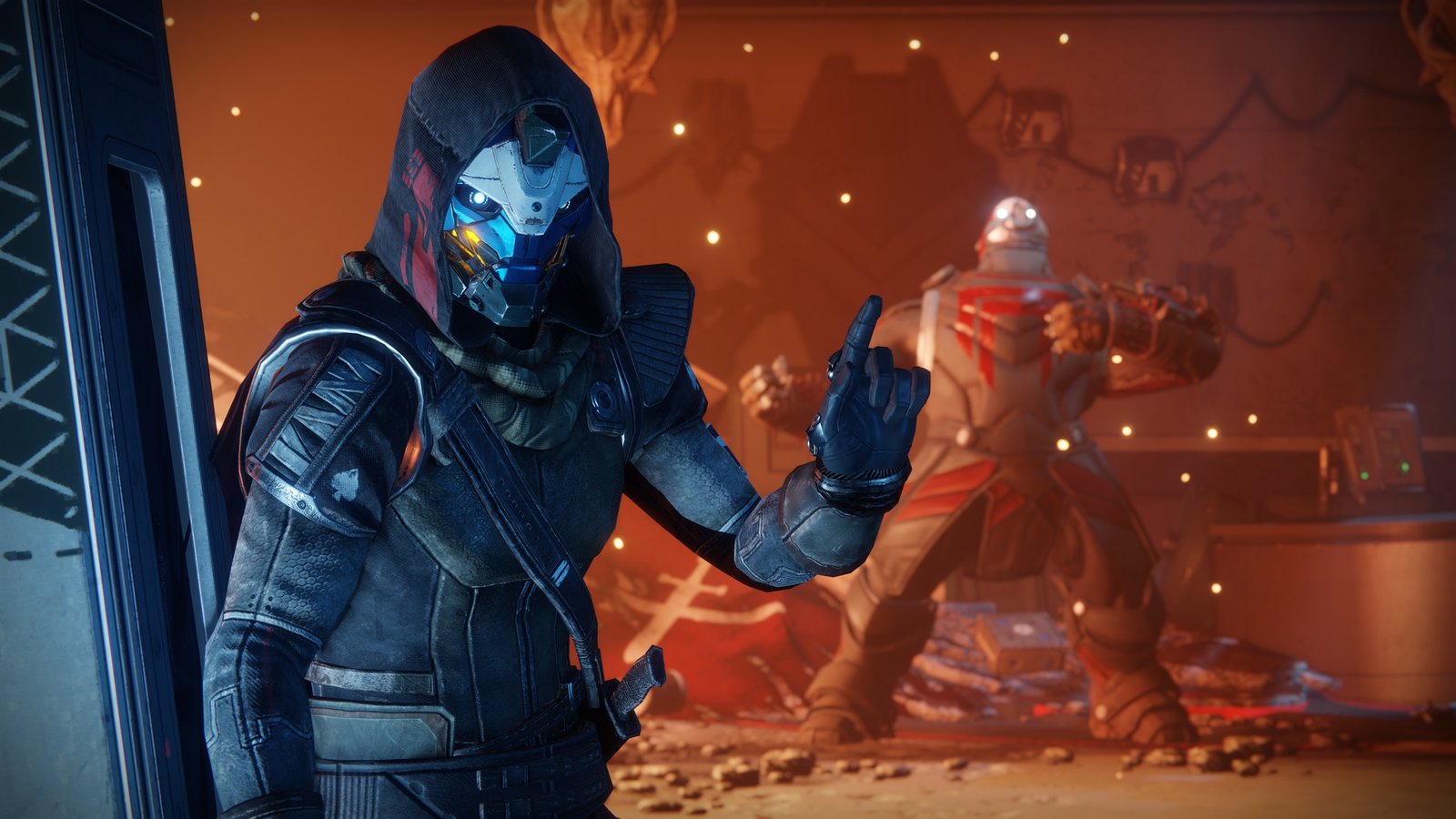 Destiny NPC points a gloved finger