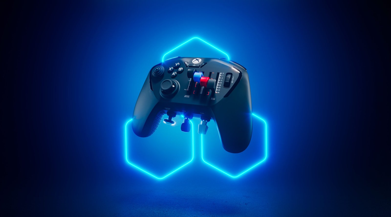 A hero image of the Honeycomb Echo Aviation XPC controller