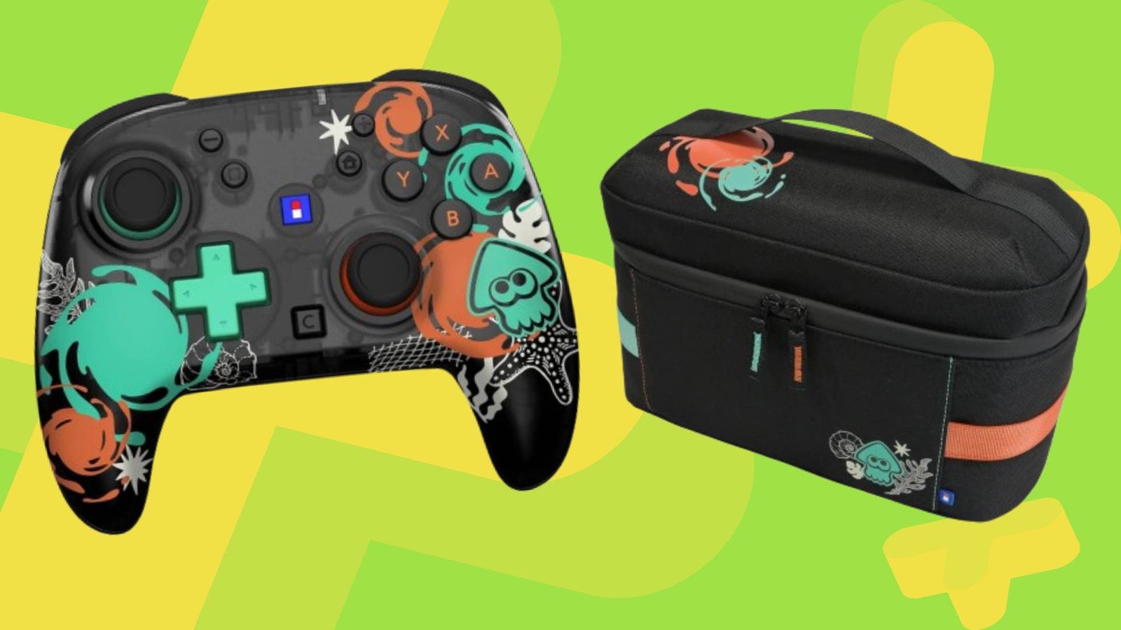 Image of two Hori Japan Splatoon Raiders accessories on a light green GamesRadar+ background.