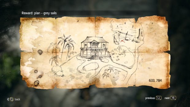Black Flag Buried Treasure No. 5 map