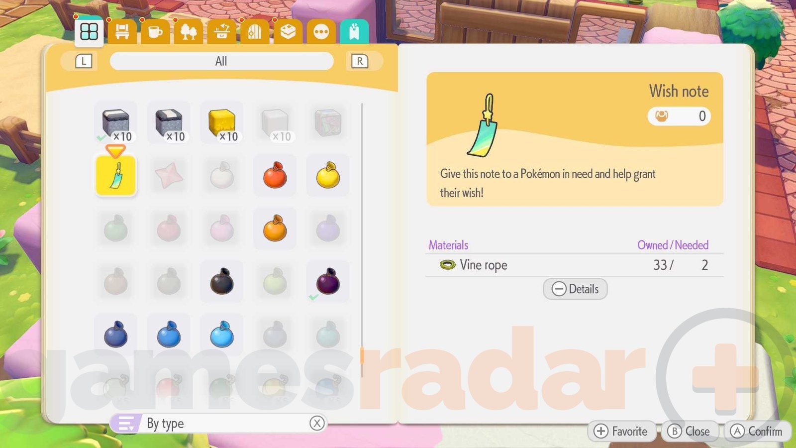 The Wish Note crafting recipe in Pokopia.